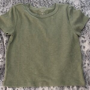 American Eagle Soft Green Cropped T-Shirt